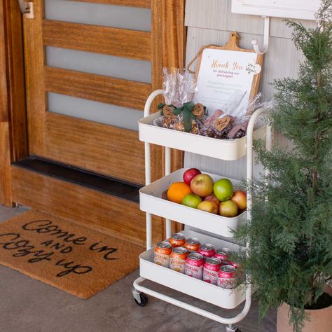 Spread Holiday Cheer with Snack Carts for Delivery Workers Mail Carrier Snack Cart, Snack Carts, Snack Cart, Holiday Snack, Christmas Snack, Treat Basket, Vegan Candies, Holiday Snacks, Small Acts Of Kindness