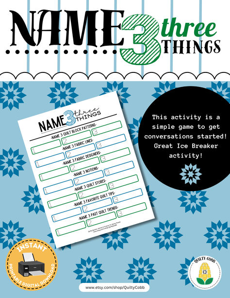 This activity is a simple game to get conversations started! Great Ice Breaker activity!