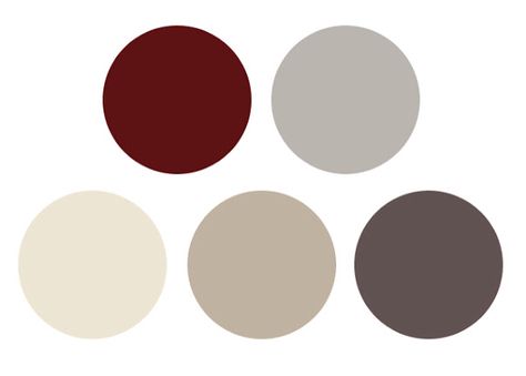 Burgundy and cream Red Interior Design, Burgundy Colour Palette, Living Room Color Combination, Burgundy Living Room, Red Paint Colors, Room Color Combination, Grey Color Palette, Room Color Schemes, Trendy Bedroom