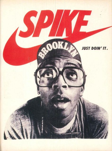 Spike Lee Nike poster Sneaker Ads, Nike Ads, Techno Style, Fotocamere Vintage, Nike Poster, Nike Ad, Desain Editorial, Spike Lee, Retro Ads