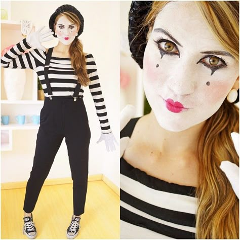 ?size=l Mime Costume Mime Costume, Last Minute Kostüm, Pelottava Halloween, Carnaval Outfit, Mime Makeup, Costume Carnaval, Carnaval Costume, Halloween Coustumes, Diy Kostüm