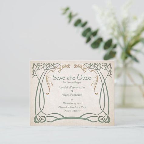 Medieval Fantasy Trees Wedding Save The Date Zazzle Fantasy Save The Date, Fairytale Save The Date Ideas, Viking Save The Date, Medieval Save The Date, Save The Date Forest Theme, Save The Date Enchanted Forest, Fantasy Tree, Celtic Wedding, Fantasy Theme