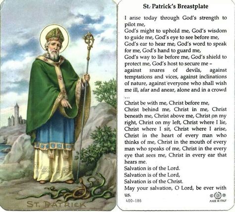 This prayer is called St. Patrick's Breastplate because this is the protection prayer that he said daily to protect him from the constant attacks of the druids. It covers us completely in Christ and places him in every aspect of our life; which is where he should be. Great morning prayer. Saint Patrick Breastplate Prayer, Saint Patrick Prayer, St Patrick Breastplate Prayer, St Patrick’s Breastplate Prayer, Breastplate Of St Patrick, Chad Quotes, St Patrick Prayer, Catholic Saints Prayers, Bible Genealogy