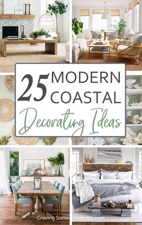 Coastal Decorating - Decide Your Beach Escape! Coastal Neutral Living Room, Modern Beach House Decor Coastal Style, Blue Coastal Living Room, Elegant Coastal Living Room, Neutral Coastal Living Room, Beach Inspired Living Room, Hamptons Style Living Room, Lake House Decorating Ideas, Modern Coastal Living Room