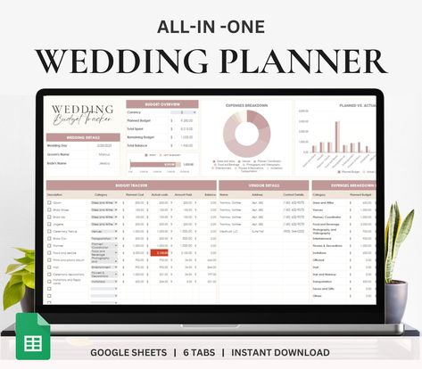 All-in-one Wedding Planner | Wedding Planner Tool | Wedding Guest List Spreadsheet | Wedding Vendor Track | Wedding Planning Spreadsheet Wedding Guest List Spreadsheet, Guest List Spreadsheet, Wedding Spreadsheet, Wedding Planning Spreadsheet, Wedding Budget Spreadsheet, Budget Planner Free, Wedding Budget Planner, Wedding Day Schedule, Budget Planner Template