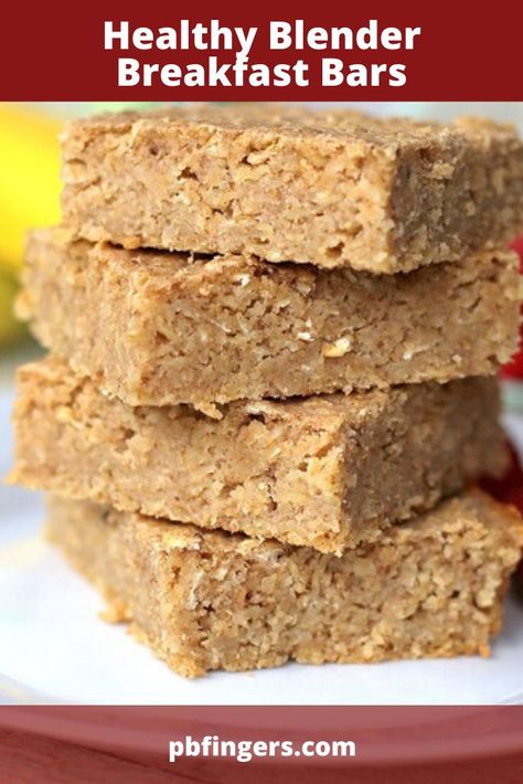 High Fiber Bars Recipe, Fiber Bars Recipe, Blender Breakfast, Protein Breakfast Bars, Protein Breakfast Cookies, Healthy Blender Recipes, High Fiber Snacks, Breakfast Bars Healthy, Breakfast Bars Recipe