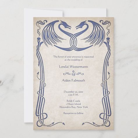 Celtic Wedding Invitations, Dragon Medieval, Boldt Castle, Dragon Wedding, Celtic Viking, Medieval Dragon, Parchment Background, Viking Wedding, Medieval Wedding