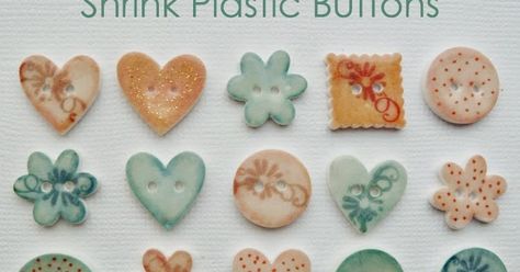 Make Your Own Buttons, Diy Shrink Plastic, Shrinky Dink Crafts, Shrinky Dink Jewelry, Shrink Plastic Jewelry, Shrink Art, Diy Buttons, Plastic Crafts, Shrink Plastic