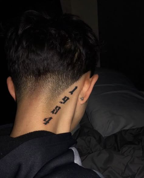 1996 Tattoo, Neck Tats, Tattoo Neck, Neck Tattoos, Best Friend Tattoos, Friend Tattoos, Neck Tattoo, Ear Tattoo, Behind Ear Tattoo