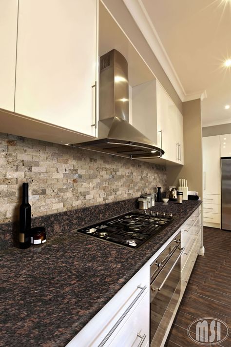 Tan Brown Granite, Dark Granite Countertops, Granite Tile Countertops, Brown Granite Countertops, Granite Countertops Colors, Dark Countertops, Black Granite Countertops, Brown Granite, Kitchen Countertop Materials