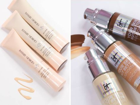 The Best Sheer Foundations, According to Our Editors | Makeup.com Full Face Of Makeup, Sheer Foundation, It Cosmetics Foundation, Hydrating Moisturizer, Women's Beauty, Aloe Leaf, Full Face Makeup, Dewy Skin, Ageless Beauty