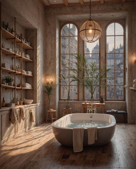 Artisan & Blooms Home Decor Architectural Digest Bathroom, Bath House Ideas, Dream Bathtub, House Of Gold, Cozy Loft, Bathroom Model, Outdoor Gardens Design, Dream House Rooms, Dream House Interior