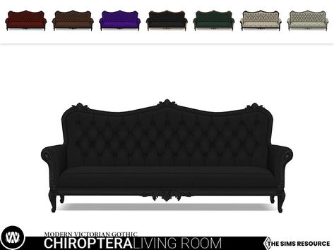 The Sims Resource - Modern Victorian Gothic - Chiroptera Sofa Gothic Modern House, Victorian Gothic House, Gold Sofa, Modern Victorian, Bathtub Accessories, Gothic House, Victorian Gothic, The Sims Resource, Sims 4 Mods