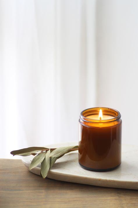 Calm Essential Oil Candle handpoured Soy Wax in Amber Glass jar with lid. Fragrance Notes: Sage / Chai / Clove 40 hours burn time. Lux Candle, Calm Essential Oil, Lux Candles, Glass Jar With Lid, Amber Jar Candle, Calming Essential Oils, Candle Making Business, Oil Candle, Candles Photography