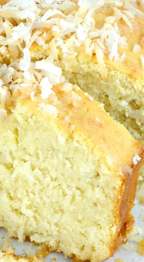 Old Fashion Coconut Buttermilk Cake...Incredibly Tender, Moist and Delicious! It's Topped with a Unique Buttermilk Coconut Glaze That Makes The Cake Super Special!!! This Is Really Easy To Put Together and is The Perfect Cake For Spring! Coconut Glaze, Buttermilk Pound Cake, Buttermilk Cake, Buttermilk Recipes, Torte Cupcake, A Piece Of Cake, Pound Cakes, Coconut Recipes, Just Cakes