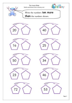 more or less 10 block worksheets | Ten more than More Than or Less Than Maths Worksheets For Year 1 (age ... Worksheets For Year 1, Ten More Ten Less, Math Subtraction, Maths Worksheets, Phonics Practice, Counting Worksheets, 1st Grade Math Worksheets, Stem Challenges, Math Workshop