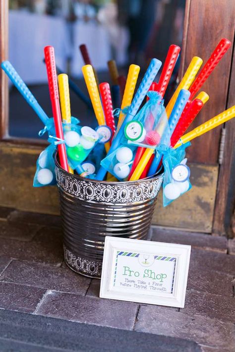 Golf Birthday Party Ideas, Golf Themed Party, Golf Party Foods, Golf First Birthday, Golf Theme Party, Birthday Golf, First Birthday Party Favor, Golf Party Favors, Golf Party Decorations