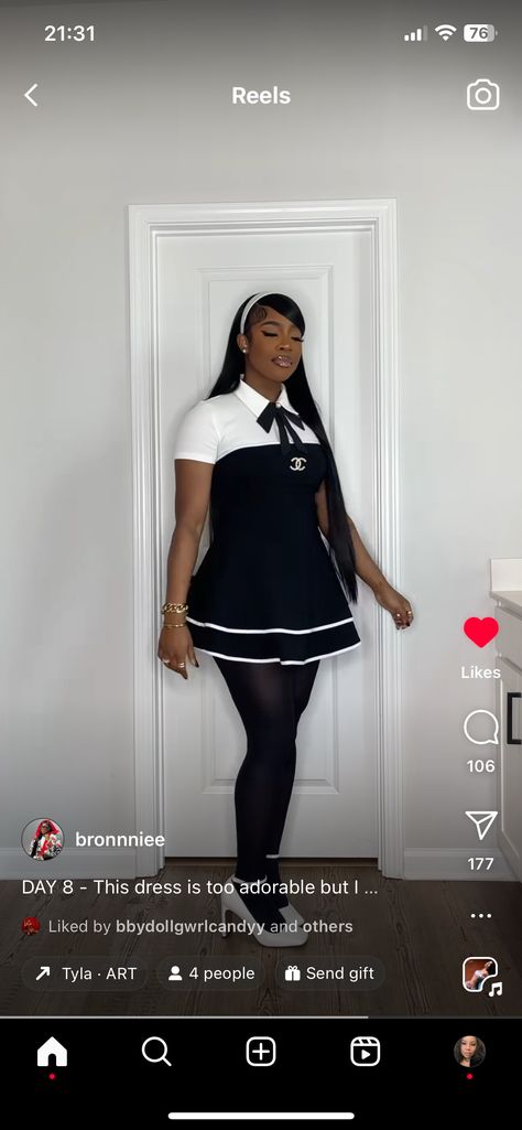 26 Yr Old Outfit, Platform Heels Photoshoot, Tweed Outfit Black Women, Shirt With Dress Outfit, 8th Grade Picture Day Outfits, Black And White Striped Dress Outfit, Senior Brunch Outfit Ideas Black Women, Senior Breakfast Outfit, Senior Brunch Outfit