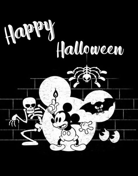 Disney Halloween Designs, Mickey Halloween Wallpaper, Mickey Mouse Halloween Wallpaper, Disney Halloween Art, Vintage Disney Halloween, Disneyland Usa, Scary Disney, Halloween Fanart, Goth Disney