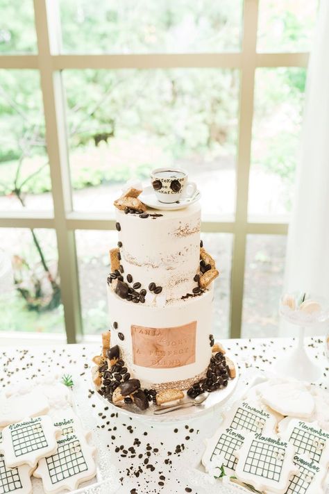 Bridal Shower Ideas Boho, Coffee Bar Bridal Shower Ideas, Tea Party Bridal Shower Decorations, Coffee Baby Shower, Coffee Bridal Shower, Wedding Shower Food, Wedding Shower Brunch, Bridal Shower Desserts, Wedding Shower Themes