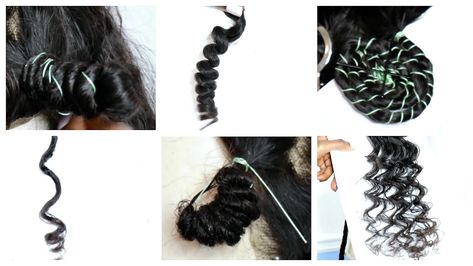 5 Ways To Curl Hair With Thread Or String - African Hair Threading Curls For All Hair Types - https://blackhairinformation.com/video-gallery/5-ways-to-curl-hair-with-thread-or-string-african-hair-threading-curls-for-all-hair-types/ Thread Curls On Braids, Hair With Thread, African Hair Threading, Ways To Curl Hair, How To Do Curls, Ways To Curl Your Hair, Curled Box Braids, Curled Hair With Braid, Grow Black Hair