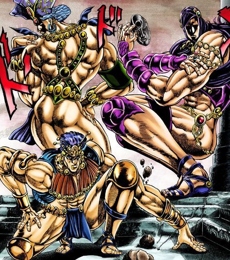 JoJo's Bizarre Adventure part 2 Battle Tendency - The Pillar Men by Hirohiko Araki The Pillar Men, Jojo Part 2, Pillar Men, Jojo Bizarro, Jojo's Bizarre Adventure Characters, Jojo Stands, Joseph Joestar, Jojo Parts, Battle Star