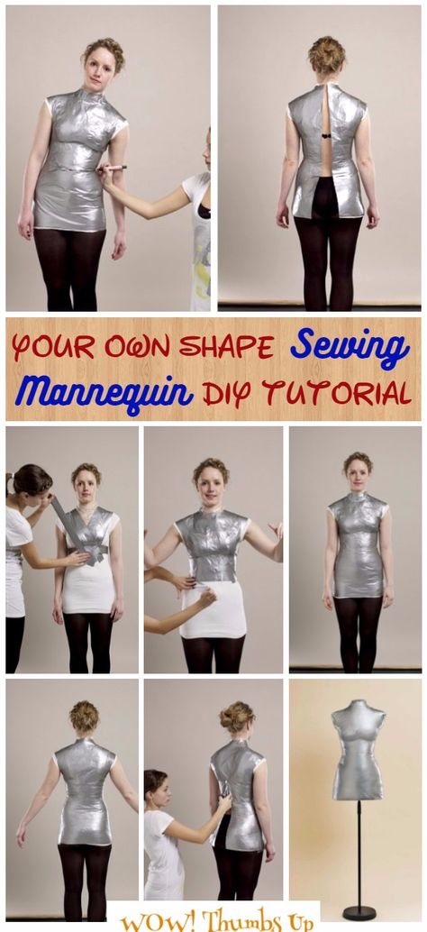 DIY Your Own Shape Sewing Mannequin Tutorial Diy Seamstress Mannequin, Diy Sewing Manikin, Dress Weights Diy, Diy Manican Form, Diy Body Mannequin, How To Make Manequim, Diy Manniquine, How To Make Maniquins, Diy Maniquin How To Make