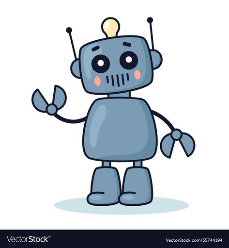 Robot Picture, Robot Cartoon, Metal Robot, Robot Illustration, Robot Toy, Design System, Adobe Illustrator, Vector Images, Cute Art