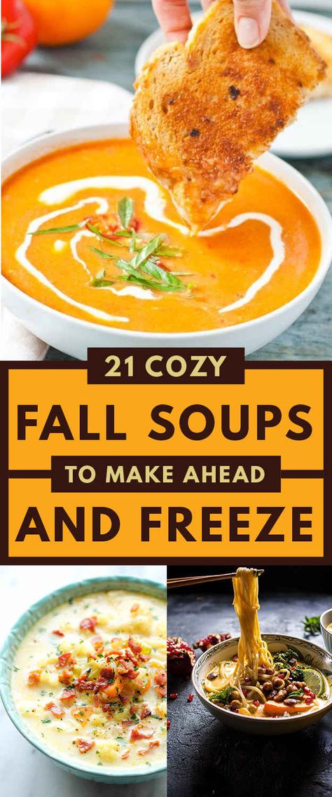 Here Are 21 Healthy Fall Soups To Stock Your Freezer Healthy Fall Soups, Soups To Make, Pasta Per Pizza, Fall Soups, Healthy Fall, Freezer Cooking, Fall Dinner, Make Ahead Meals, Fall Food