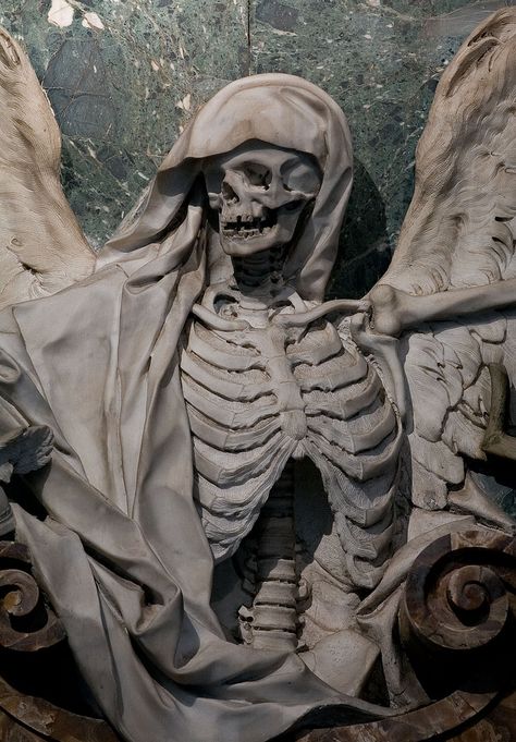 Left Forearm - Grim Reaper in Basilica Reaper Statue, Skull Reference, Cemetery Angels, Statue Tattoo, Skull Pictures, Skeleton Art, Angel Statues, Skeletal, Grim Reaper