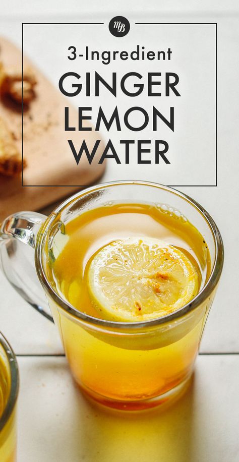 Lemon Ginger Water, Lemon Water Recipe, Water Health Benefits, Hot Lemon Water, Warm Lemon Water, Drinking Hot Water, Drinking Lemon Water, Lemon Water Benefits, Ginger Water