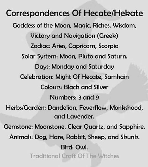 Hecate Goddess Correspondences, Deity Tarot Correspondence, How To Work With Hekate, Hecate Deity Work, Hecate Goddess Offerings, Hecate Correspondence, Selene Offerings, Offerings To Hecate, Hekate Correspondences