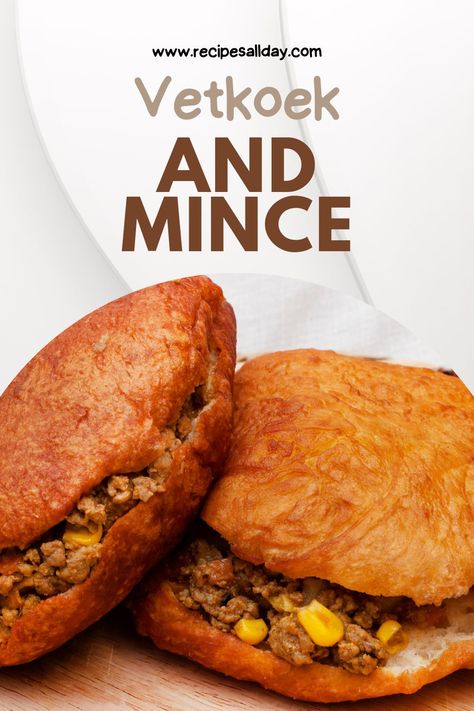 Discover a classic South African dish with our Vetkoek and Mince recipe. This delightful combination of fluffy vetkoek and savoury mince offers a unique taste experience that is sure to impress. Whether you're familiar with South African cuisine or are looking to try something new, this recipe is a great place to start. In this post, we guide you through the process of creating this traditional dish, offering tips and techniques to ensure a delicious result. Vetkoek And Mince, Easy Vetkoek Recipe South Africa, Magwinya South Africa Recipe, Traditional South African Food, Savoury Mince Recipe, Vetkoek Recipe South Africa, South African Recipes Traditional, South African Traditional Food, South African Salad Recipes