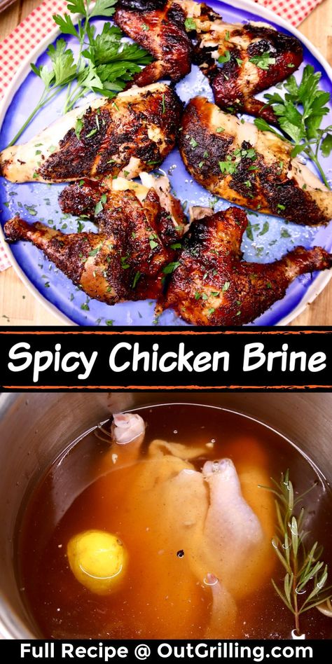 Best Chicken Brine, Smoked Chicken Brine, Chicken Breast Brine Recipe, Chicken Brine Recipe, How To Brine Chicken, Recipe Using Leftover Chicken, Chicken Brine, Brine Chicken Breast, Brine Chicken