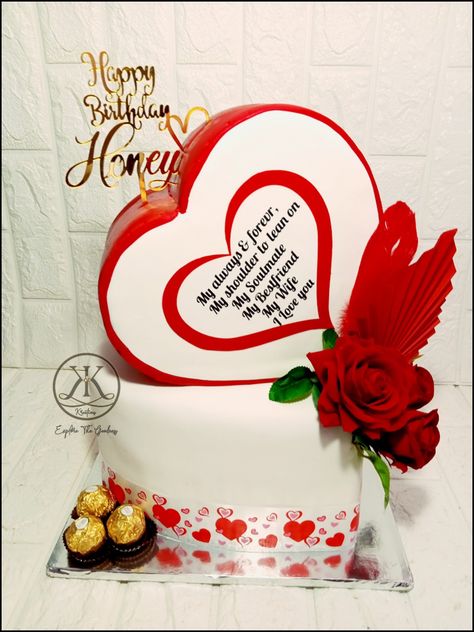 Heart shaped tiered cake Heart Shaped Cakes Birthday, Birthday Cake For Wife, Shaped Cakes, Heart Shaped Cakes, Tiered Cake, Creative Cakes, Cake Designs, Heart Shapes, Birthday Cake