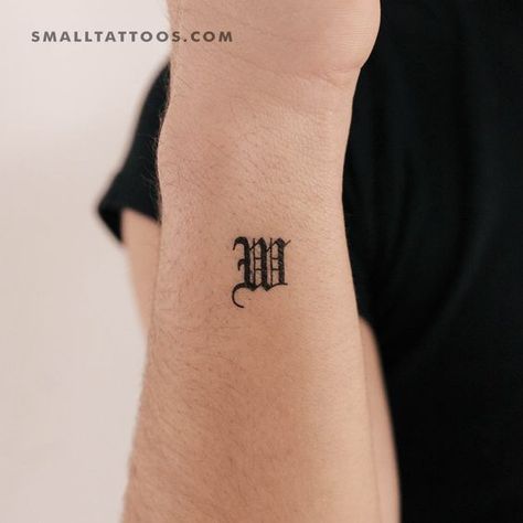 Gothic Style Uppercase W Letter Temporary Tattoo (Set of 3) Fonts for tattoos #fontsfortattoos tattoo #tattoo tattoos #tattoos fonts #fonts font #font 8.153 Latin Quote Tattoos For Women, English Font Style, Pretty Cursive Fonts, Old English Tattoo, Fonts For Tattoos, Tattoos Fonts, Tattoo Fonts Alphabet, W Letter, Names Tattoos For Men