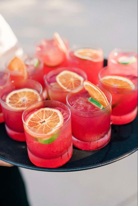 #cocktails #recipe #wedding Sunset Cocktail Party, Moana Wedding, Sunset Wedding Theme, Beach Wedding Foods, Party Food Menu, Sunset Cocktail, Wedding Buffet Food, Sunrise Wedding, Italian Drinks