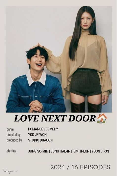 give me a credit if u use this Minimalist Poster🙌 #kdrama #koreandramalovers #drakor #kdramaactor #dramakorea #kmovie #koreanmovie #movie #movies #aesthetic #romantic #love #scifi #fyp #romcom #lovenextdoor #junghaein #jungsomin #kimjieun #yoonjion #friendstolovers #aesthetic Kdrama Romcom List, Romcom Kdrama Recommendation, Best Romance Kdrama, Romance Kdramas To Watch, Romantic Kdramas To Watch, Kdrama Recommendation List, Kdrama Watch List, Kdrama Poster Aesthetic, Romcom Movies List