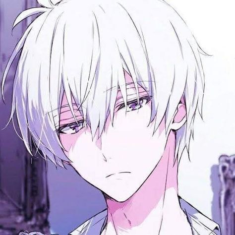 White Hair Purple Eyes, Sogo Osaka, Guys With White Hair, Boy With White Hair, White Hair Anime Guy, Anime Purple Hair, Boyfriend Scenarios, Hair Colour Design, Short White Hair