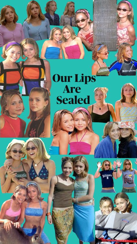 Our Lips are Sealed (Ash on right side in all pics on collage) Olsen Twins Full House, Our Lips Are Sealed, Ashley Mary Kate Olsen, Olsen Twins Style, Michelle Tanner, Mary Kate And Ashley, Kate Olsen, Mary Kate Ashley, 2000s Nostalgia