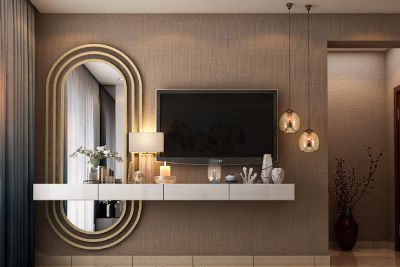 Tv Panel With Mirror, Tv Unit Design With Mirror, Tv Panel Design With Dressing Table, Lcd Unit With Dressing Table, Tv Unit Design With Dressing Table, Bedroom Tv Unit Decor, Tv Unit With Mirror Design Modern, Tv Wall Design With Mirror, Lcd Panel With Dressing Table