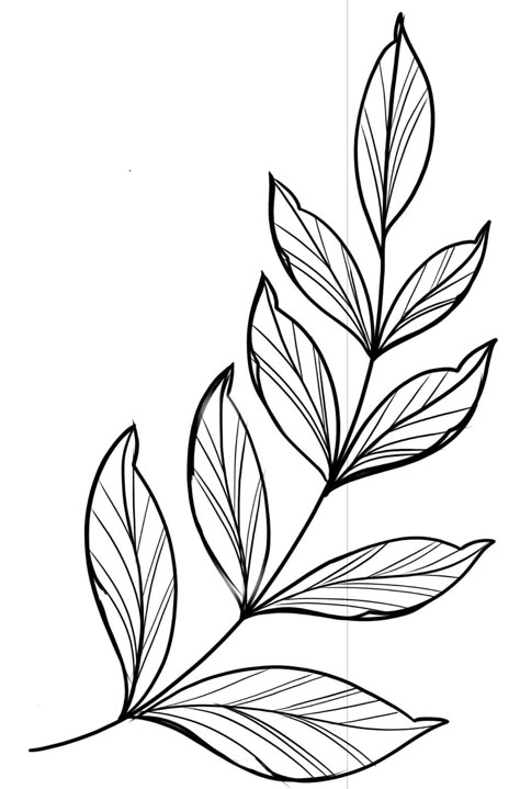 Tattoo Designs Leaves, Aesthetic Drawings Sketches, Leaves Tattoo Design, Leaf Tattoo Design, Simple Tattoo Stencils, Tattoo Leaf, Outline Leaves, Leaf Drawings, Stencils Tattoo