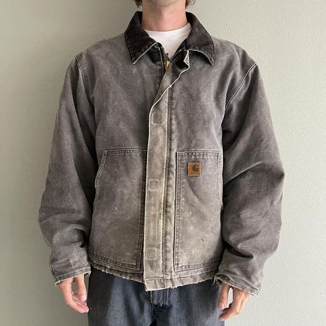 Sun Faded Stone Grey Carhartt Arctic Canvas Work... - Depop Faded Carhartt Jacket, Carhartt Work Jacket, Canvas Work, Carhartt Jacket, Stone Grey, Work Jacket, Funny Vid, Work Jackets, Grey Stone