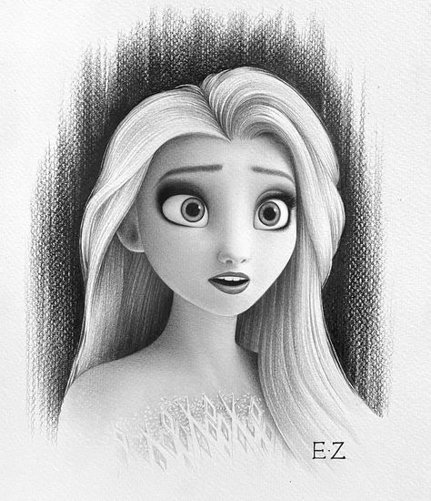 Elsa Frozen 2 Drawing, Elsa Drawing Sketches, Disney Princess Colour Pencil Drawing, Ariel Realistic Drawing, Elsa Sketch Pencil, Elsa Drawing, Hatch Drawing, Frozen Drawings, Art Is Life