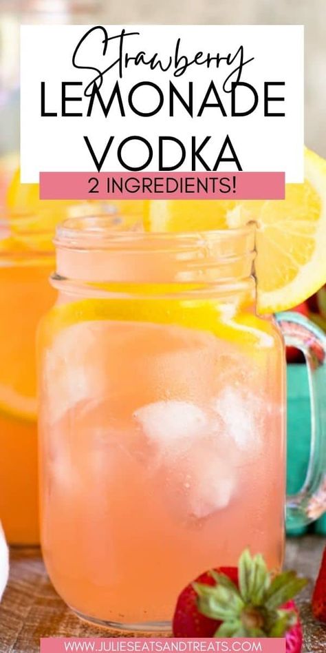 Alcoholic Lemonade Drinks, Vodka Lemonade Drinks, Vodka Drinks Easy, Pink Lemonade Vodka, Easy Strawberry Lemonade, Vodka Mixed Drinks, Easter Drink, Strawberry Lemonade Recipe, Simply Lemonade