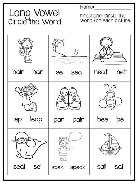 One of our Literacy Curriculum Downloads. Here is what you get! 10 Printable Long Vowel Words Worksheets. Prints a total of 10 pages. The worksheets were designed by Annette Sutherland, owner of Teach at Daycare in Arkansas City, KS. Please see our other great educational items in our store and thank you for visiting. Long Vowel Sounds Worksheets, Long Vowels Activities, Worksheets 2nd Grade, Long Vowel Worksheets, Vowel Practice, Short Vowel Worksheets, Long Vowel Words, Vowel Activities, Ela Worksheets