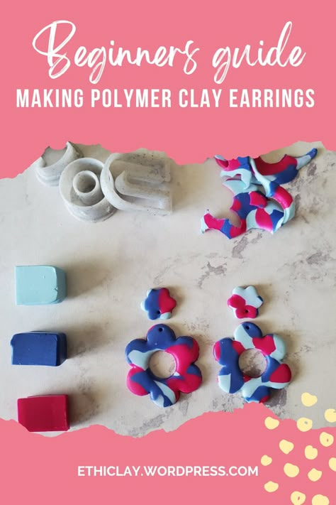 Clay Earrings Bake Time, How To Start A Polymer Clay Earring Business, How To Start Making Polymer Clay Earrings, Polymer Clay Earrings Step By Step, Step By Step Polymer Clay Earrings, How To Start Making Clay Earrings, How Thick Should Polymer Clay Earrings Be, How To Finish Polymer Clay Earrings, Baking Clay Earrings