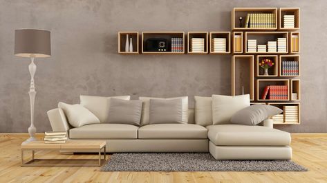 Design Interior Modern, Sofa L, Leather Sectional Sofa, Furniture Placement, Elegant Sofa, Living Room Shelves, Room Shelves, Interior Modern, Beautiful Living Rooms