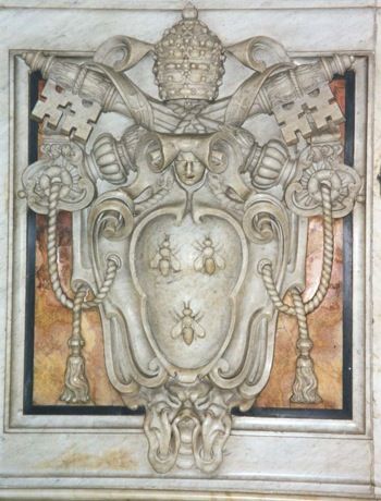 base of the baldacchino of Bernini in St. Peter's Basilica: Strange Paintings, Peters Basilica, Spiritual Background, Ancient Roman Empire, Apis Mellifera, Rome Photo, Catholic Beliefs, St Peters Basilica, Belief System