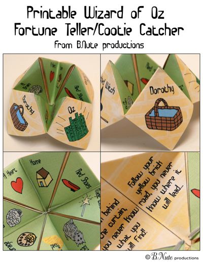 Dorothy Oz, Drama Lessons, Wizard Of Oz Decor, Fortune Teller Paper, Fun Holiday Treats, Kid Surprise, Cootie Catcher, The Wonderful Wizard Of Oz, Fortune Teller